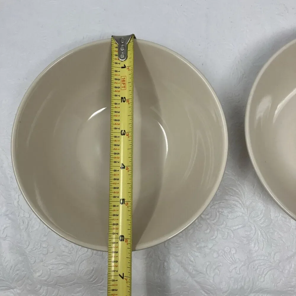 IKEA Fargrik Beige Coupe Soup Cereal Bowls 12011 6 3/8” Set of 2 Sand Tan